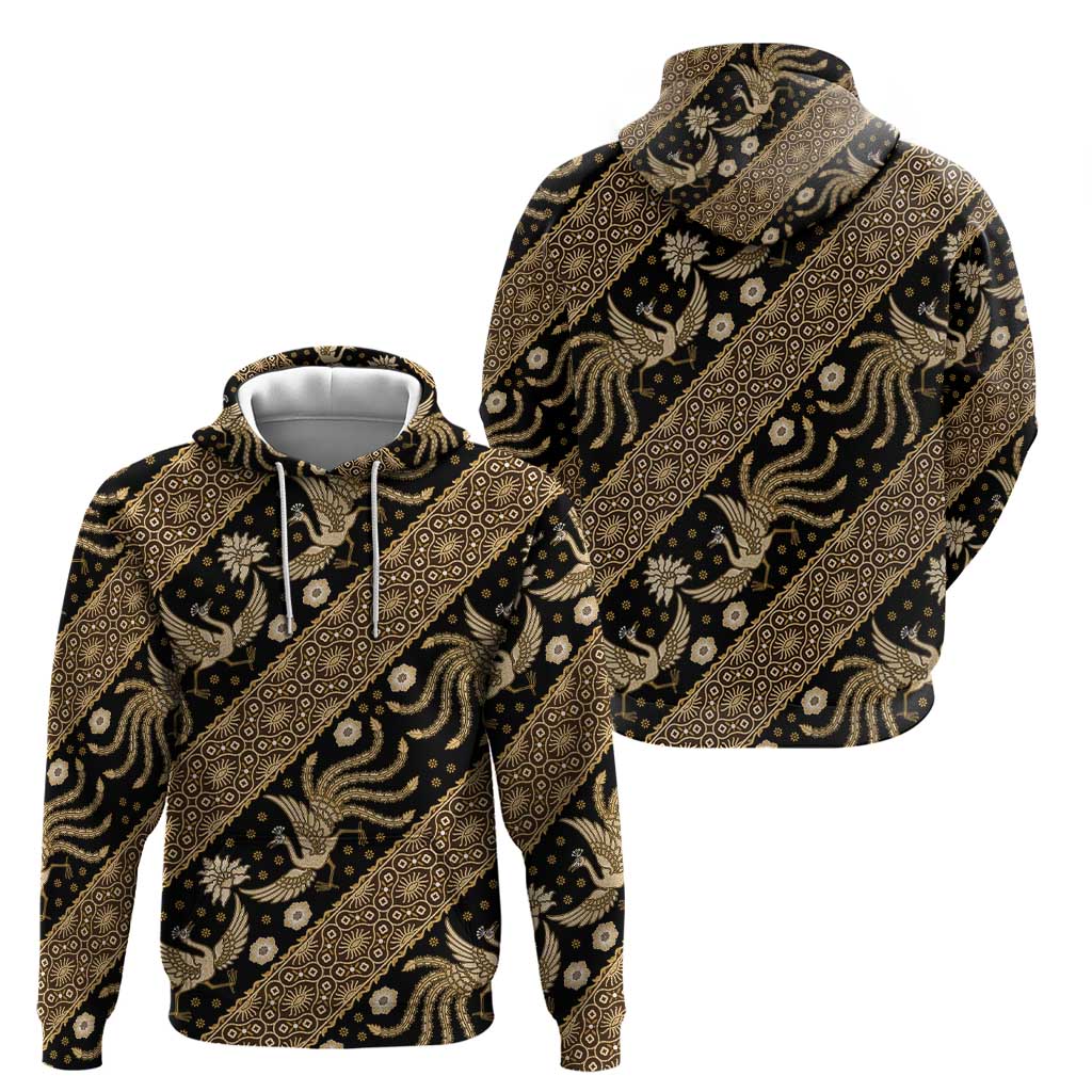 Indonesia Batik Pattern Zip Hoodie Gold Version