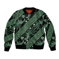 Indonesia Batik Pattern Bomber Jacket Green Version