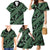 Indonesia Batik Pattern Family Matching Mermaid Dress and Hawaiian Shirt Green Version