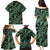 Indonesia Batik Pattern Family Matching Puletasi and Hawaiian Shirt Green Version