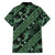 Indonesia Batik Pattern Family Matching Short Sleeve Bodycon Dress and Hawaiian Shirt Green Version