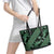 Indonesia Batik Pattern Leather Tote Bag Green Version