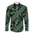 Indonesia Batik Pattern Long Sleeve Button Shirt Green Version