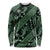 Indonesia Batik Pattern Long Sleeve Shirt Green Version