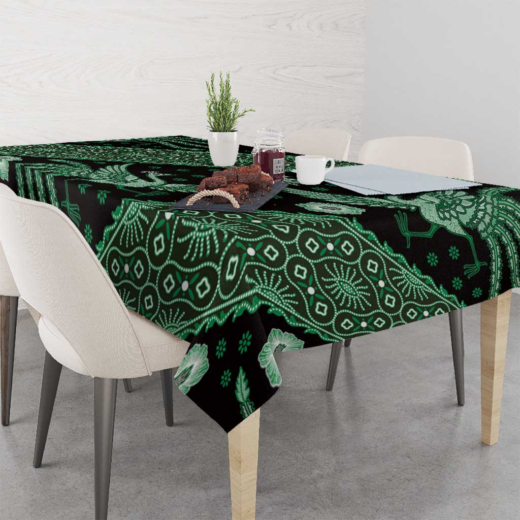 Indonesia Batik Pattern Tablecloth Green Version