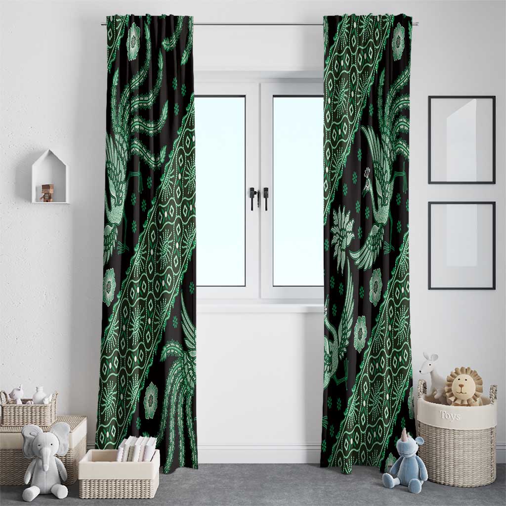 Indonesia Batik Pattern Window Curtain Green Version