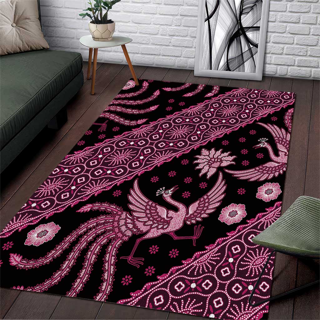 Indonesia Batik Pattern Area Rug Pink Version