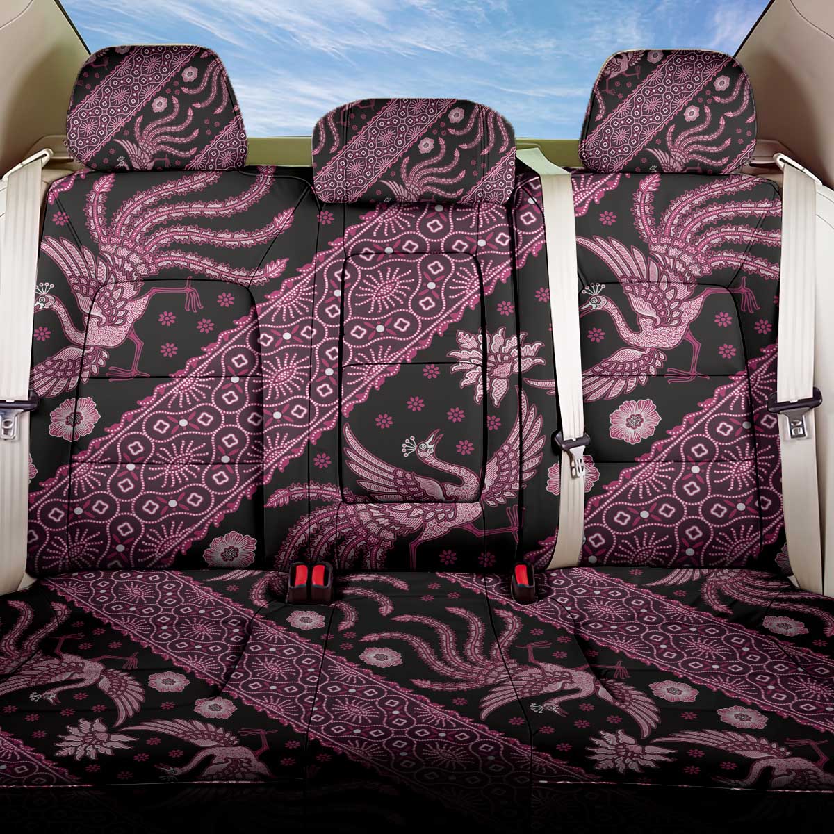 Indonesia Batik Pattern Back Car Seat Cover Pink Version