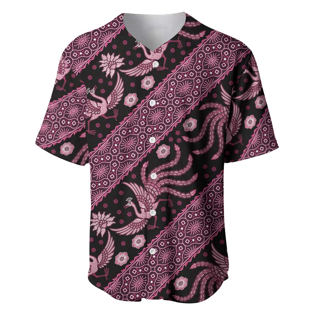 Indonesia Batik Pattern Baseball Jersey Pink Version