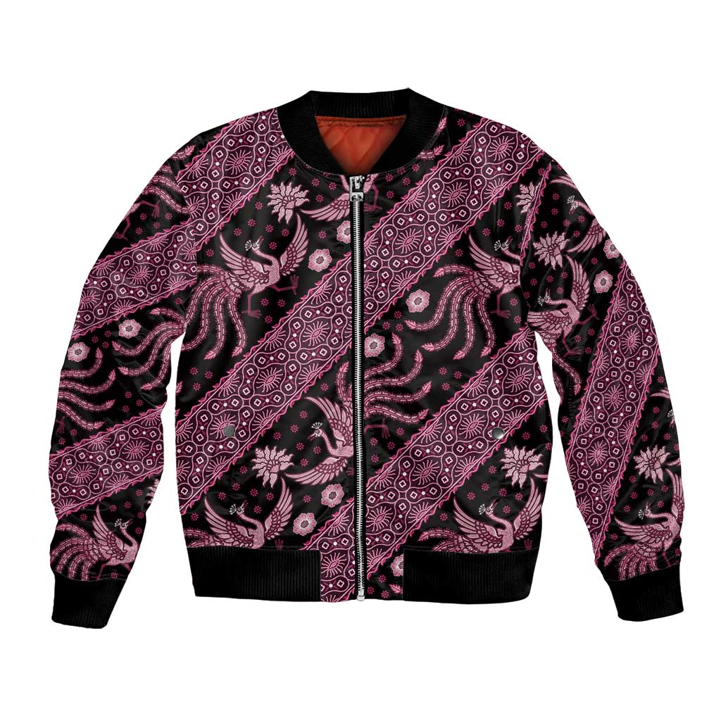 Indonesia Batik Pattern Bomber Jacket Pink Version