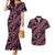 Indonesia Batik Pattern Couples Matching Mermaid Dress and Hawaiian Shirt Pink Version