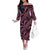 Indonesia Batik Pattern Family Matching Off The Shoulder Long Sleeve Dress and Hawaiian Shirt Pink Version