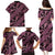 Indonesia Batik Pattern Family Matching Puletasi and Hawaiian Shirt Pink Version