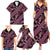 Indonesia Batik Pattern Family Matching Summer Maxi Dress and Hawaiian Shirt Pink Version