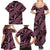 Indonesia Batik Pattern Family Matching Summer Maxi Dress and Hawaiian Shirt Pink Version