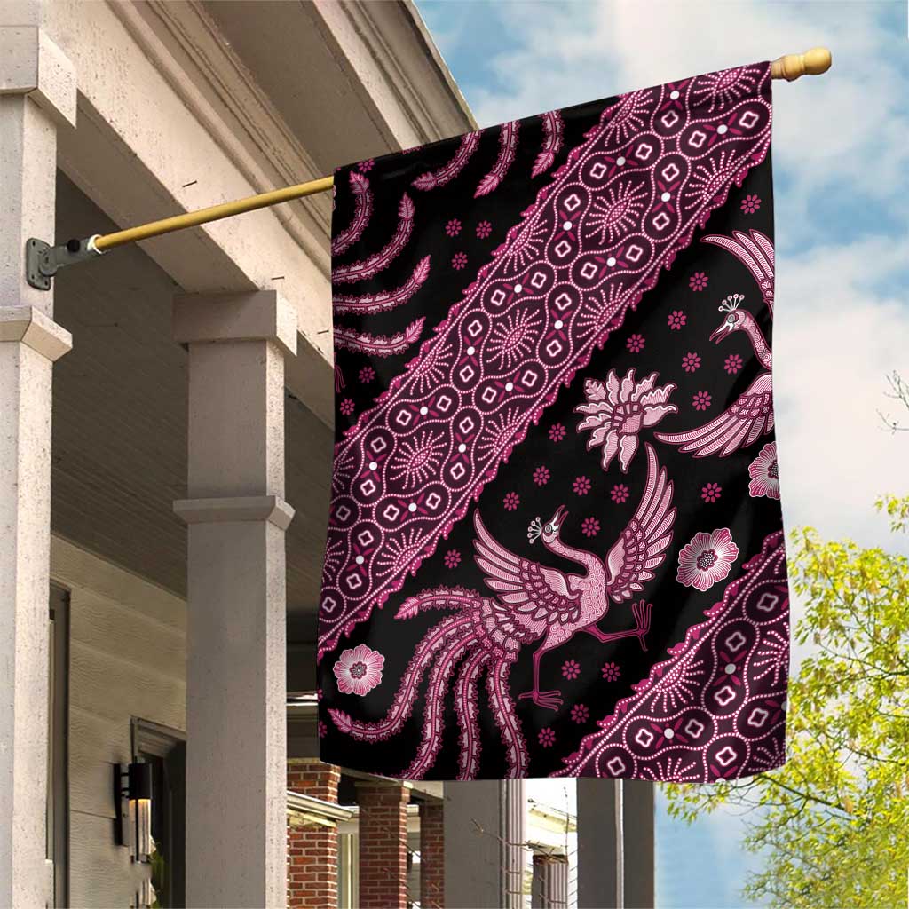 Indonesia Batik Pattern Garden Flag Pink Version