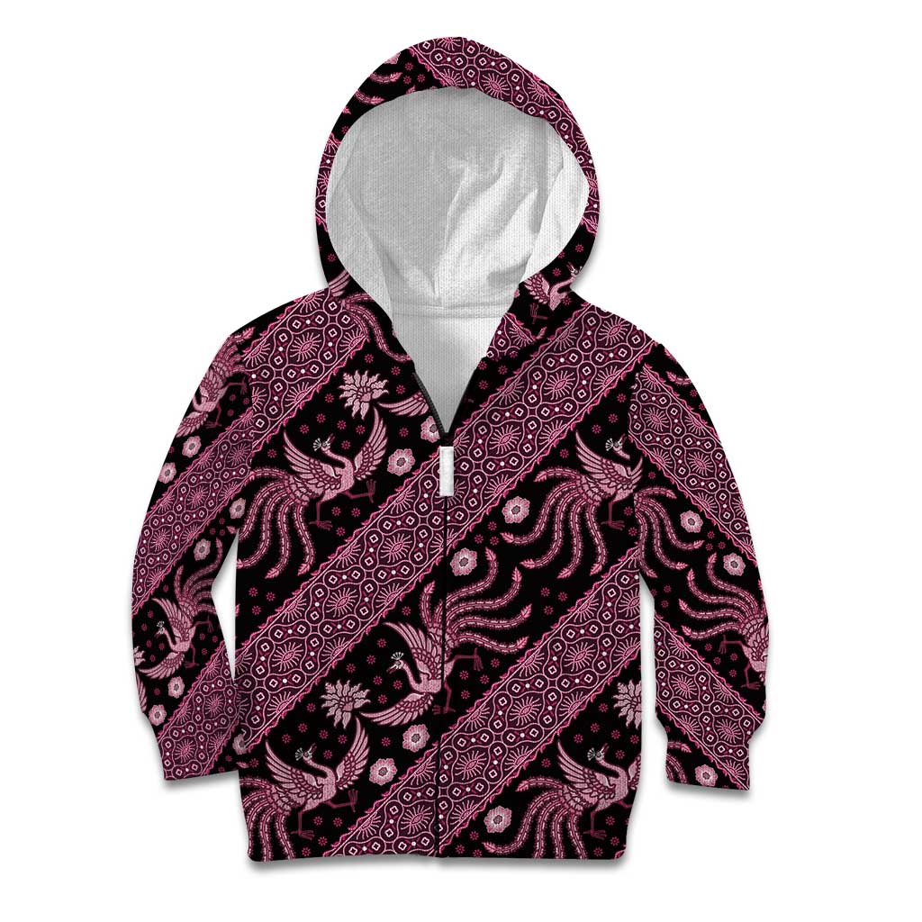 Indonesia Batik Pattern Kid Hoodie Pink Version