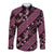 Indonesia Batik Pattern Long Sleeve Button Shirt Pink Version