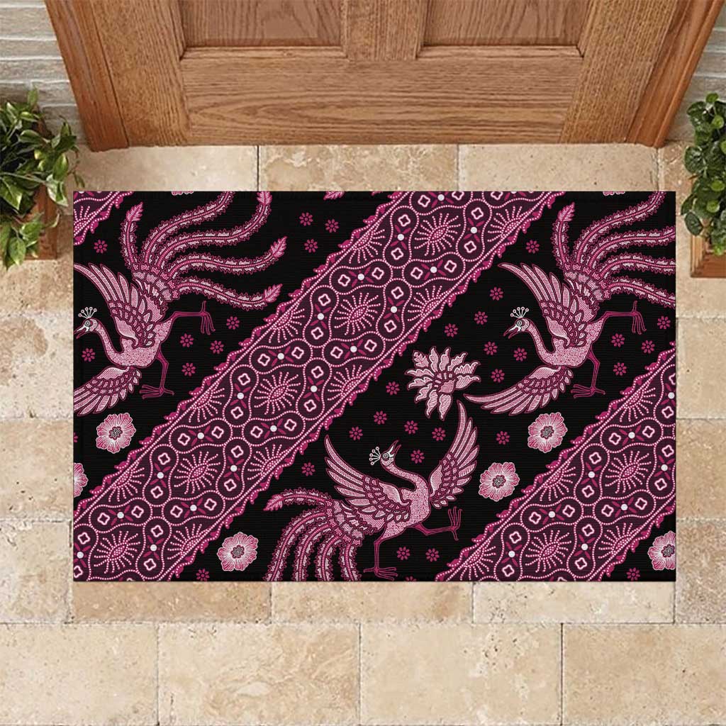 Indonesia Batik Pattern Rubber Doormat Pink Version