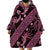 Indonesia Batik Pattern Wearable Blanket Hoodie Pink Version