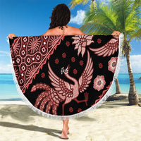 Indonesia Batik Pattern Beach Blanket Red Version