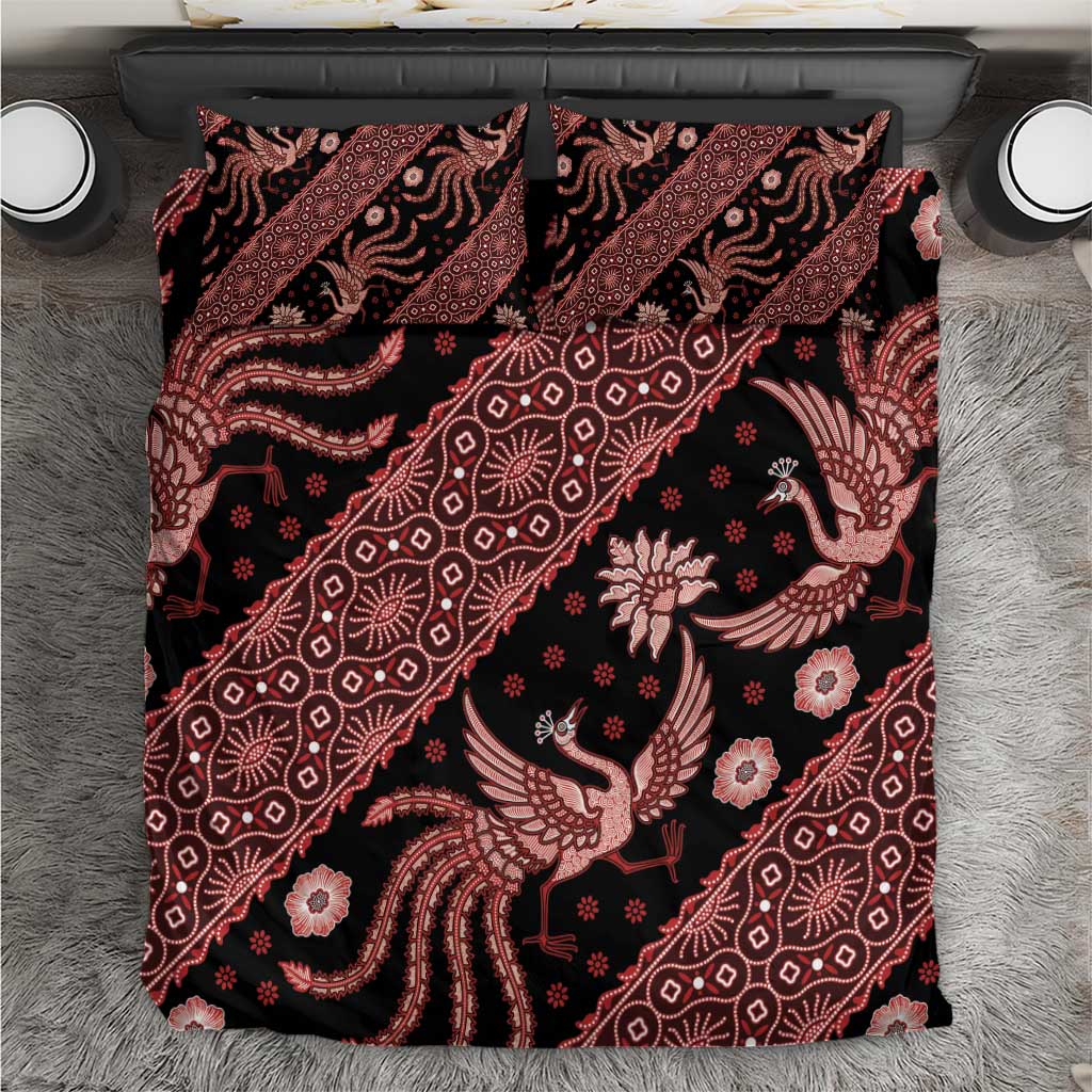 Indonesia Batik Pattern Bedding Set Red Version