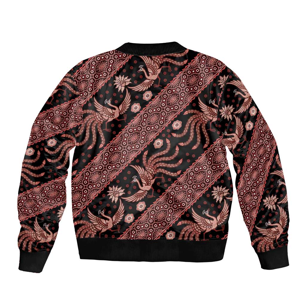 Indonesia Batik Pattern Bomber Jacket Red Version