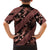 Indonesia Batik Pattern Family Matching Long Sleeve Bodycon Dress and Hawaiian Shirt Red Version