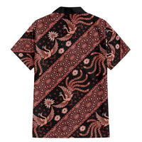 Indonesia Batik Pattern Family Matching Mermaid Dress and Hawaiian Shirt Red Version