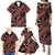 Indonesia Batik Pattern Family Matching Puletasi and Hawaiian Shirt Red Version