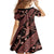 Indonesia Batik Pattern Family Matching Summer Maxi Dress and Hawaiian Shirt Red Version