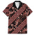 Indonesia Batik Pattern Family Matching Summer Maxi Dress and Hawaiian Shirt Red Version