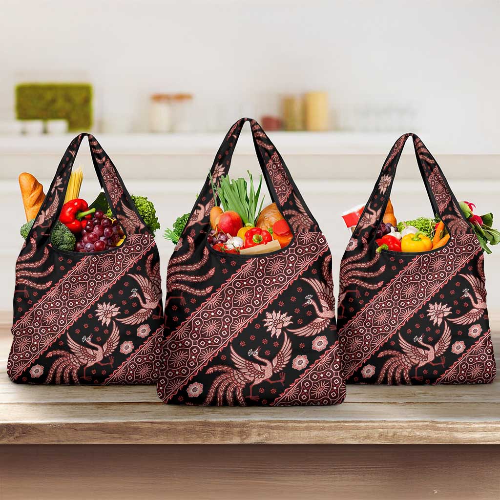 Indonesia Batik Pattern Grocery Bag Red Version