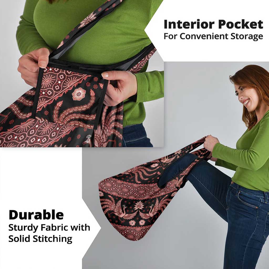 Indonesia Batik Pattern Grocery Bag Red Version