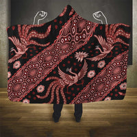 Indonesia Batik Pattern Hooded Blanket Red Version