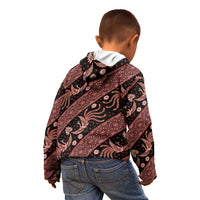 Indonesia Batik Pattern Kid Hoodie Red Version