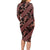 Indonesia Batik Pattern Long Sleeve Bodycon Dress Red Version