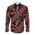 Indonesia Batik Pattern Long Sleeve Button Shirt Red Version