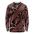 Indonesia Batik Pattern Long Sleeve Shirt Red Version