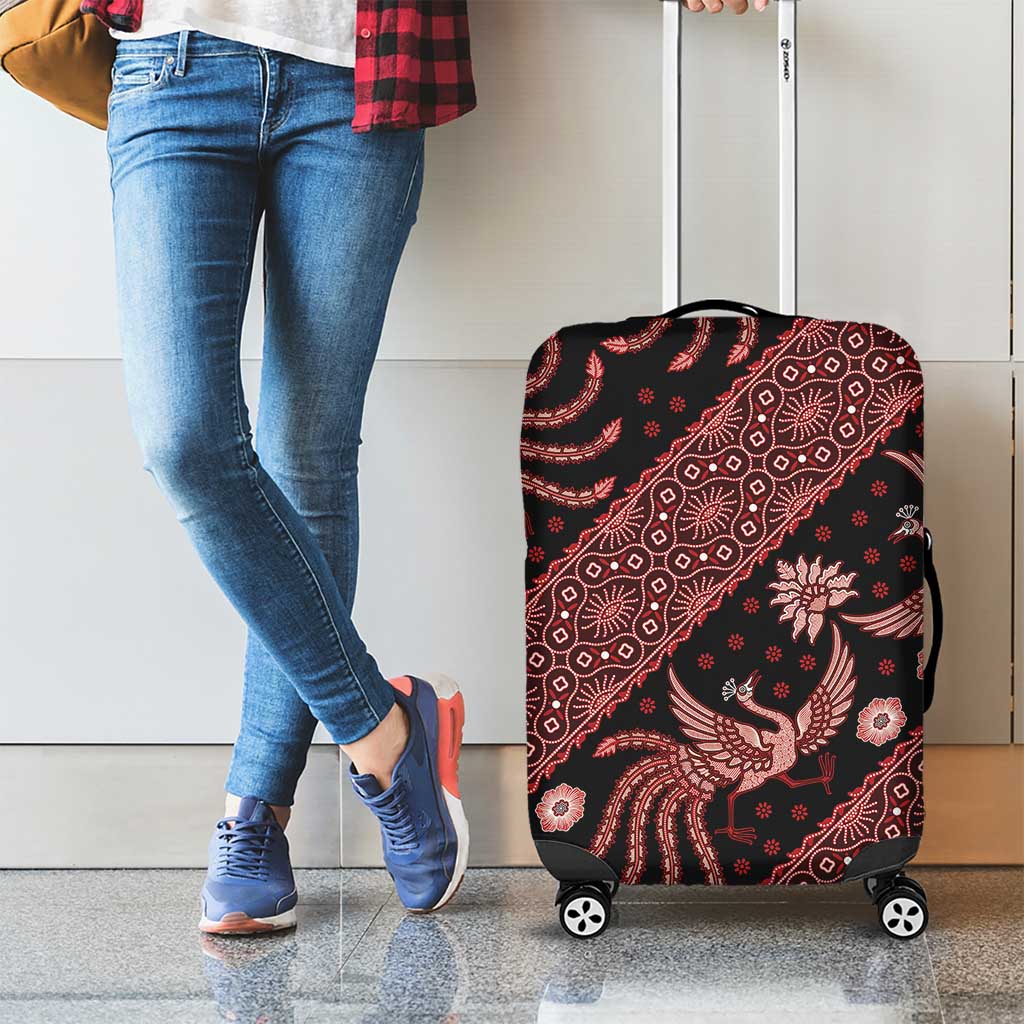 Indonesia Batik Pattern Luggage Cover Red Version