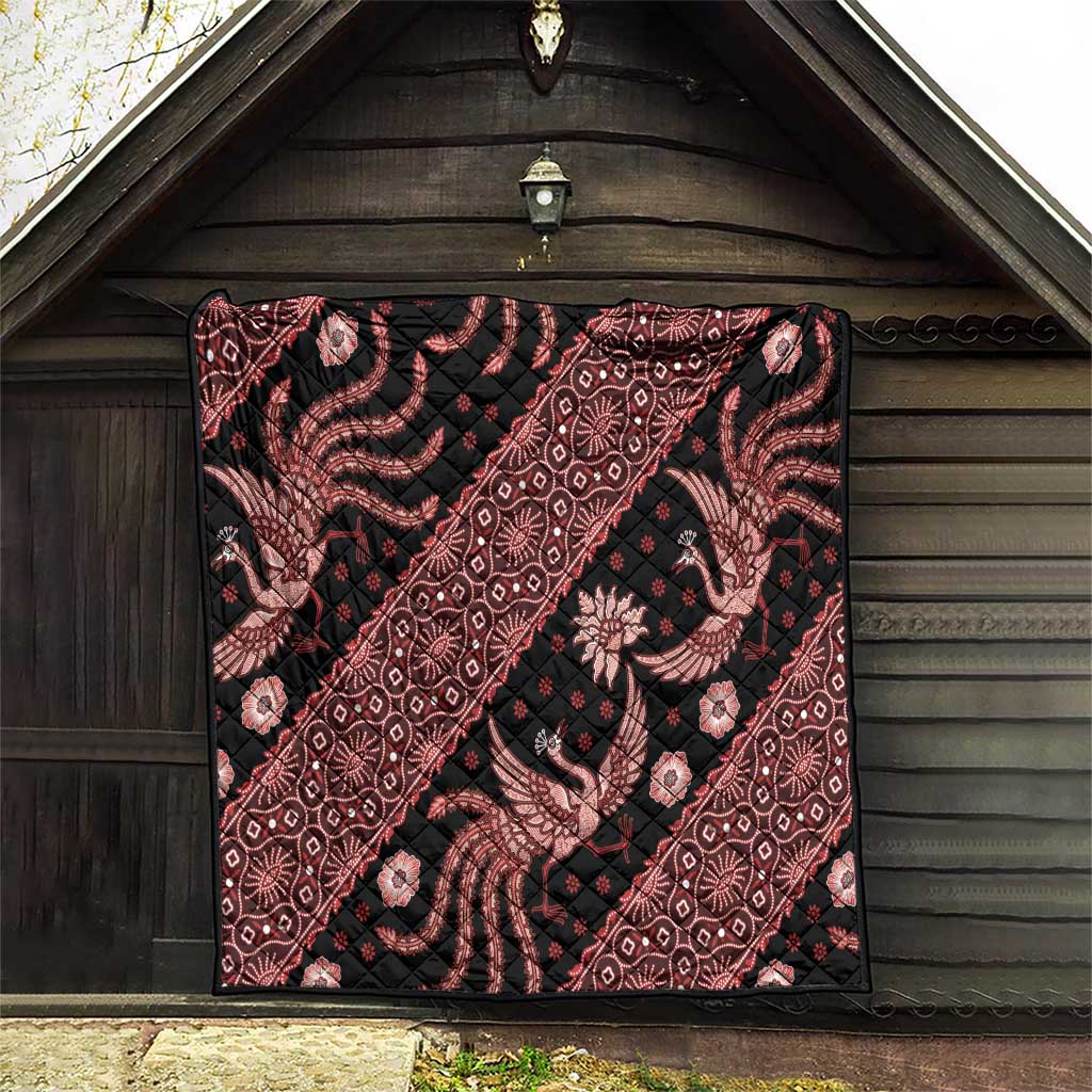 Indonesia Batik Pattern Quilt Red Version