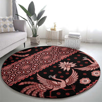 Indonesia Batik Pattern Round Carpet Red Version