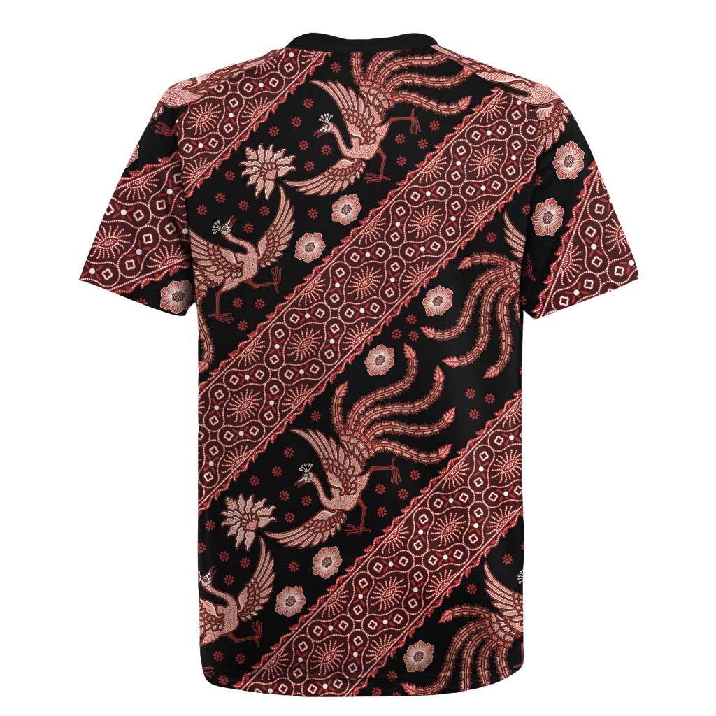 Indonesia Batik Pattern Rugby Jersey Red Version