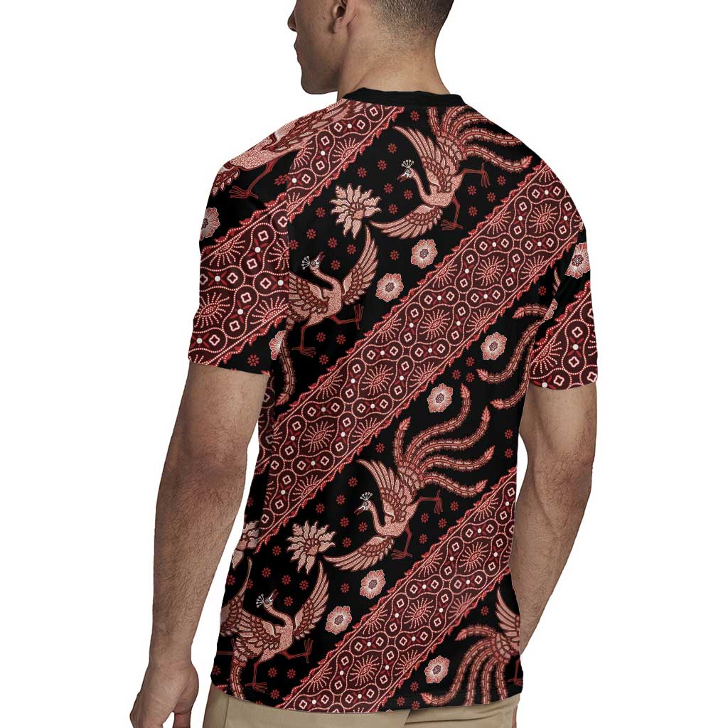 Indonesia Batik Pattern Rugby Jersey Red Version
