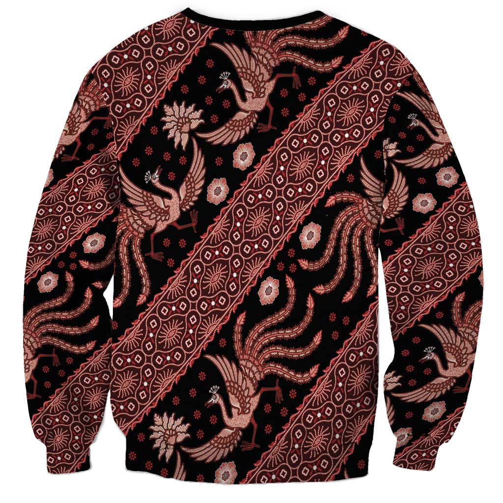 Indonesia Batik Pattern Sweatshirt Red Version