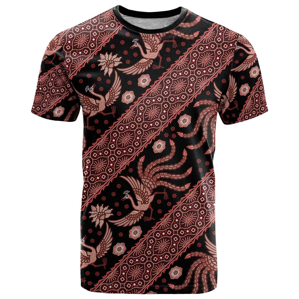 Indonesia Batik Pattern T Shirt Red Version