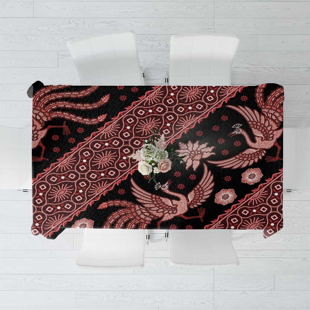 Indonesia Batik Pattern Tablecloth Red Version