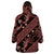 Indonesia Batik Pattern Wearable Blanket Hoodie Red Version