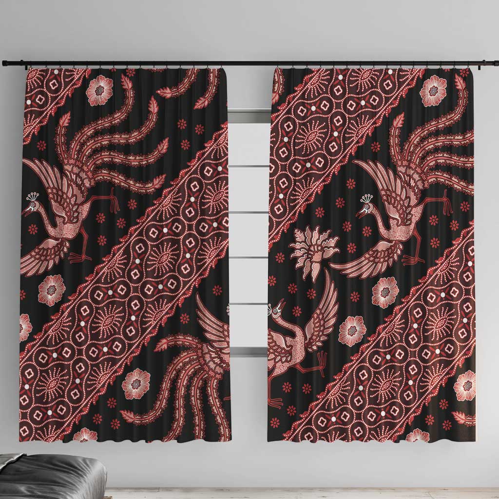 Indonesia Batik Pattern Window Curtain Red Version