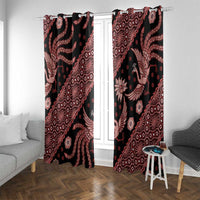 Indonesia Batik Pattern Window Curtain Red Version